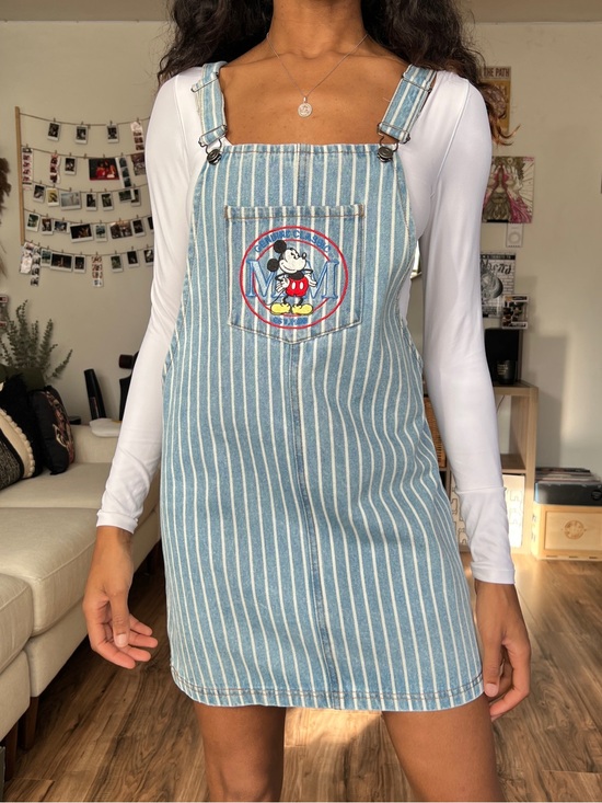 Disney Dresses & Skirts - F21 x Disney Mickey Mouse Pinstripe Overall Dress